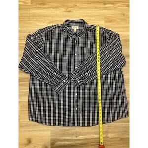 Duluth Trading Co Wrinkle Fighter Plaid Button Down Dress Shirt 3XL
